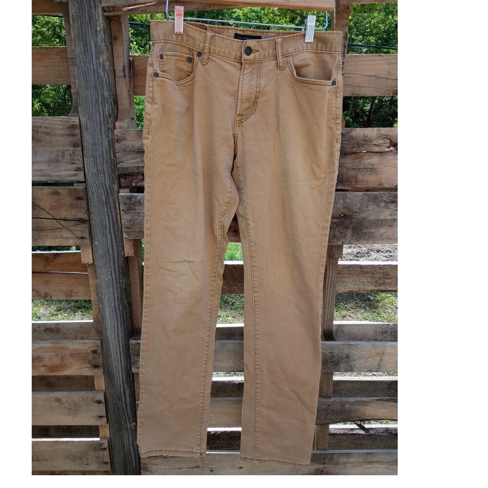 Aeropostale Skinny Khaki Pants Mens 31x32 Stretch Tan Casual Chino Y2K